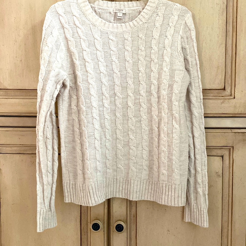J Crew Medium cream cable sweater